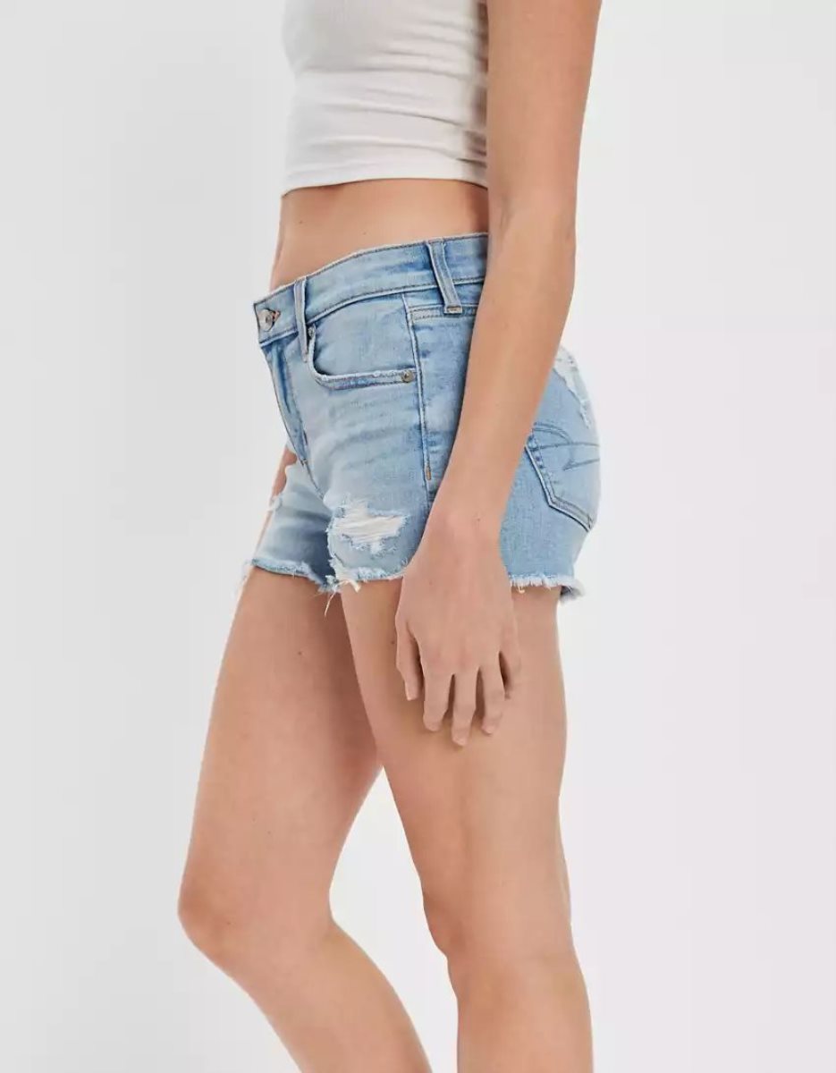 Shorts American Eagle AE Ne(x)t Level Low-Rise Denim Lavage Clair Femme | TGC-24397991